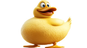 Obese Yellow Duck Cartoon Vinyl Car Decal Sticker – Waterproof & UV-Resistant 7.14"