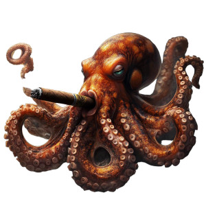 Octopus Cigar Hippie Smoke Vinyl Car Decal Sticker – Waterproof & UV-Resistant 4.0"