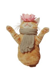 Orange Kitty Ufo Lotus Vinyl Car Decal Sticker – Waterproof & UV-Resistant 4.0"