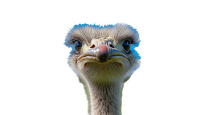 Ostrich Face Closeup Vinyl Car Decal Sticker – Waterproof & UV-Resistant 7.14"