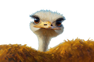 Ostrich Peeking Ground Vinyl Car Decal Sticker – Waterproof & UV-Resistant 6.0"