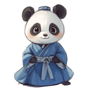 Panda Blue Hanbok Sketch Vinyl Car Decal Sticker – Waterproof & UV-Resistant 4.0" Panda Blue Hanbok Sketch Vinyl Car Decal Sticker – Waterproof & UV-Resistant 4.0"
