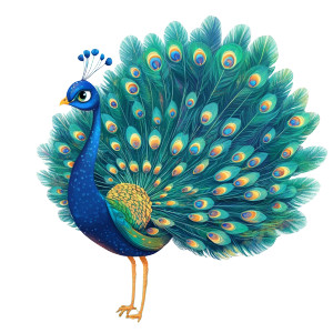 Peacock Illustration Vector Vinyl Car Decal Sticker – Waterproof & UV-Resistant 4.0"