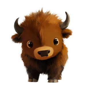 Peanuts Style Cute Bison Vinyl Car Decal Sticker – Waterproof & UV-Resistant 4.0"