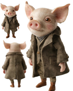 Piglet Elegant Coat Stop Motion Vinyl Car Decal Sticker – Waterproof & UV-Resistant 4.0"