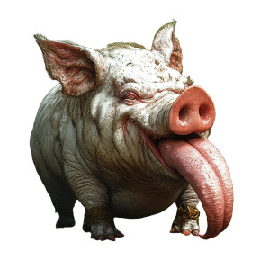 Pig Long Tongue Mythical Vinyl Car Decal Sticker – Waterproof & UV-Resistant 4.0"