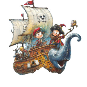 Pirate Ship Unicorn Klaus Vinyl Car Decal Sticker – Waterproof & UV-Resistant 4.0"