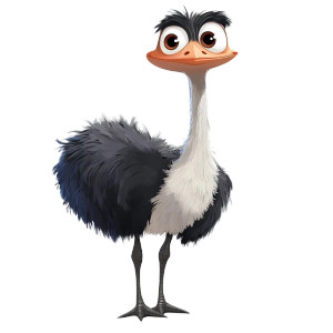 Pixar Ostrich Grey Feathers Vinyl Car Decal Sticker – Waterproof & UV-Resistant 4.0"