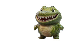 Playful Baby Crocodile Grin Vinyl Car Decal Sticker – Waterproof & UV-Resistant 7.14"