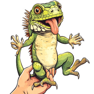 Playful Iguana Caricature Vinyl Car Decal Sticker – Waterproof & UV-Resistant 4.0"