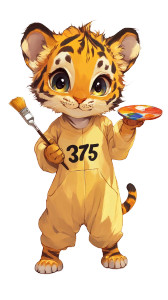 Playful Tiger Cub Painting Vinyl Car Decal Sticker – Waterproof & UV-Resistant 4.0"