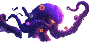 Purple Kraken Crypto Tokens Vinyl Car Decal Sticker – Waterproof & UV-Resistant 7.6"