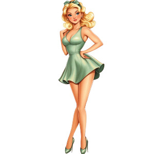 1950S Blonde Girl Drawing Vinyl Car Decal Sticker – Waterproof & UV-Resistant 4.0" 1950S Blonde Girl Drawing Vinyl Car Decal Sticker – Waterproof & UV-Resistant 4.0"