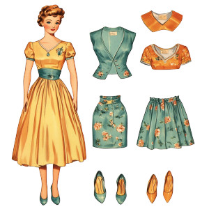 1950S Paperdoll Vintage Fashion Vinyl Car Decal Sticker – Waterproof & UV-Resistant 4.0" 1950S Paperdoll Vintage Fashion Vinyl Car Decal Sticker – Waterproof & UV-Resistant 4.0"