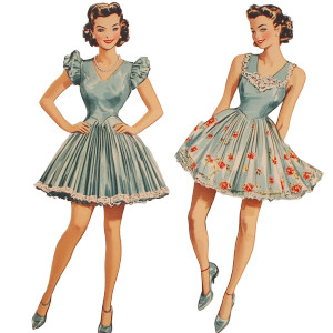 1950S Sewing Pattern Lady Vinyl Car Decal Sticker – Waterproof & UV-Resistant 4.0" 1950S Sewing Pattern Lady Vinyl Car Decal Sticker – Waterproof & UV-Resistant 4.0"