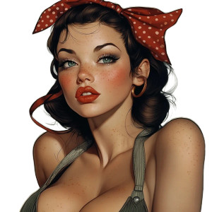 American Traditional Pinup Vinyl Car Decal Sticker – Waterproof & UV-Resistant 4.0"