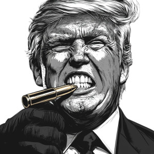 Djt 45 Biting Bullet Vinyl Car Decal Sticker – Waterproof & UV-Resistant 4.0"