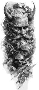 Hades Ludtattoo Style Vinyl Car Decal Sticker – Waterproof & UV-Resistant 4.0"