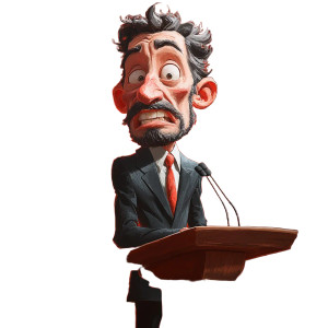 Latino Candidate Speech Caricature Vinyl Car Decal Sticker – Waterproof & UV-Resistant 4.0"
