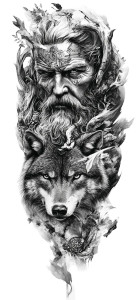 Odin Wolf Tattoo Viking Vinyl Car Decal Sticker – Waterproof & UV-Resistant 4.0" Odin Wolf Tattoo Viking Vinyl Car Decal Sticker – Waterproof & UV-Resistant 4.0"