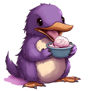 Purple Platypus Ice Cream Vinyl Car Decal Sticker – Waterproof & UV-Resistant 4.0"