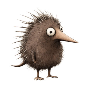 Quirky Echidna Cartoon Vinyl Car Decal Sticker – Waterproof & UV-Resistant 4.0"