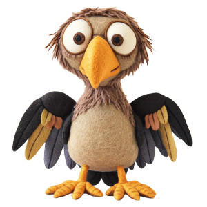 Quirky Vulture Plush Vinyl Car Decal Sticker – Waterproof & UV-Resistant 4.0"