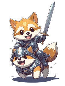 Raccoon Corgi Knight Charge Vinyl Car Decal Sticker – Waterproof & UV-Resistant 4.0"