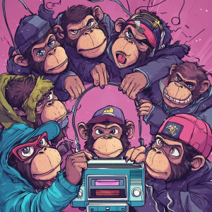 Rappers Monkeys Cassette Vinyl Car Decal Sticker – Waterproof & UV-Resistant 4.0"