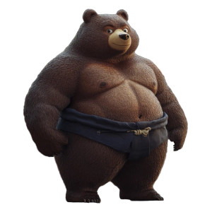 Realistic Bear Sumo Outfit Vinyl Car Decal Sticker – Waterproof & UV-Resistant 4.0"