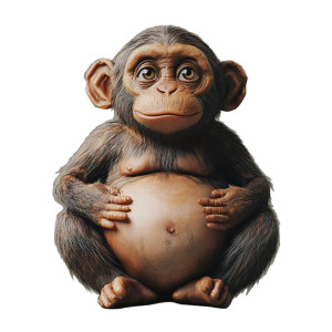 Realistic Monkey Pot Belly Vinyl Car Decal Sticker – Waterproof & UV-Resistant 4.0"