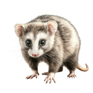 Realistic Opossum White Background Vinyl Car Decal Sticker – Waterproof & UV-Resistant 4.0"