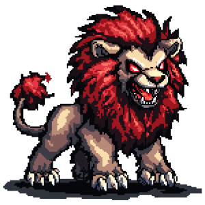 Red Black White Lion Vinyl Car Decal Sticker – Waterproof & UV-Resistant 4.0"