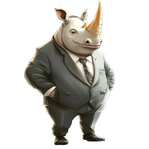 Rhinoceros Man Cartoon Vinyl Car Decal Sticker – Waterproof & UV-Resistant 4.0" Rhinoceros Man Cartoon Vinyl Car Decal Sticker – Waterproof & UV-Resistant 4.0"