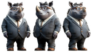 Rhinoceros Suit Glasses Pixar Vinyl Car Decal Sticker – Waterproof & UV-Resistant 7.14"