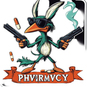 Road Runner Uzis Phvrmvcy Vinyl Car Decal Sticker – Waterproof & UV-Resistant 4.0"
