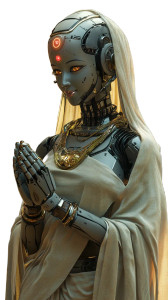 Robotic Laxmi Namaste Vinyl Car Decal Sticker – Waterproof & UV-Resistant 4.0"