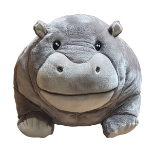 Round Hippo Plushie Vinyl Car Decal Sticker – Waterproof & UV-Resistant 4.0"