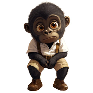 Sad Gorilla Classroom Vinyl Car Decal Sticker – Waterproof & UV-Resistant 4.0"