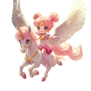 Sailor Chibi Moon Pegasus Vinyl Car Decal Sticker – Waterproof & UV-Resistant 4.0" Sailor Chibi Moon Pegasus Vinyl Car Decal Sticker – Waterproof & UV-Resistant 4.0"