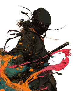 Samurai Kenj Graffiti Manga Vinyl Car Decal Sticker – Waterproof & UV-Resistant 4.0"