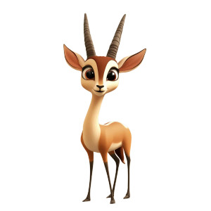 Saudi Gazelle Cartoon Vinyl Car Decal Sticker – Waterproof & UV-Resistant 4.0"