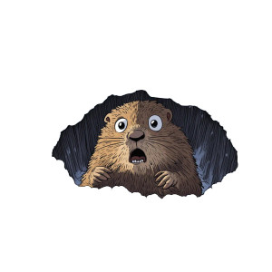 Scared Groundhog Shadow Vinyl Car Decal Sticker – Waterproof & UV-Resistant 4.0"