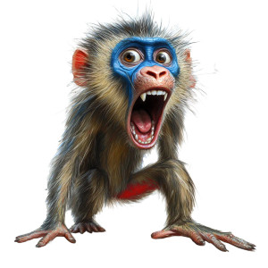 Scared Mandrill Monkey Vinyl Car Decal Sticker – Waterproof & UV-Resistant 4.0" Scared Mandrill Monkey Vinyl Car Decal Sticker – Waterproof & UV-Resistant 4.0"