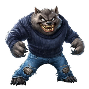 Scary Bearcat Sweater Vinyl Car Decal Sticker – Waterproof & UV-Resistant 4.0"