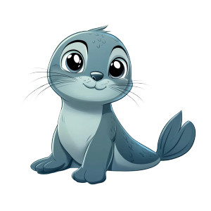 Seal Catfish Character Vinyl Car Decal Sticker – Waterproof & UV-Resistant 4.0"