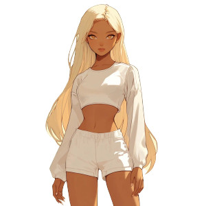 Semi Anime Woman Blonde Vinyl Car Decal Sticker – Waterproof & UV-Resistant 4.0"