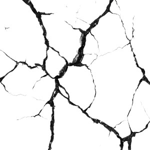 Shattered Black Crack Vinyl Car Decal Sticker – Waterproof & UV-Resistant 4.0"