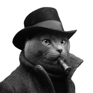 Sherlock Holmes Cat Vinyl Car Decal Sticker – Waterproof & UV-Resistant 4.0"