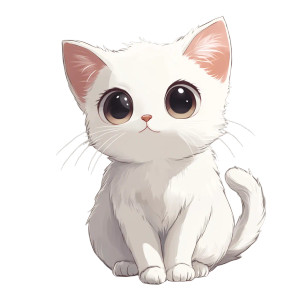 Shiro Neko Cat Cartoon Vinyl Car Decal Sticker – Waterproof & UV-Resistant 4.0"